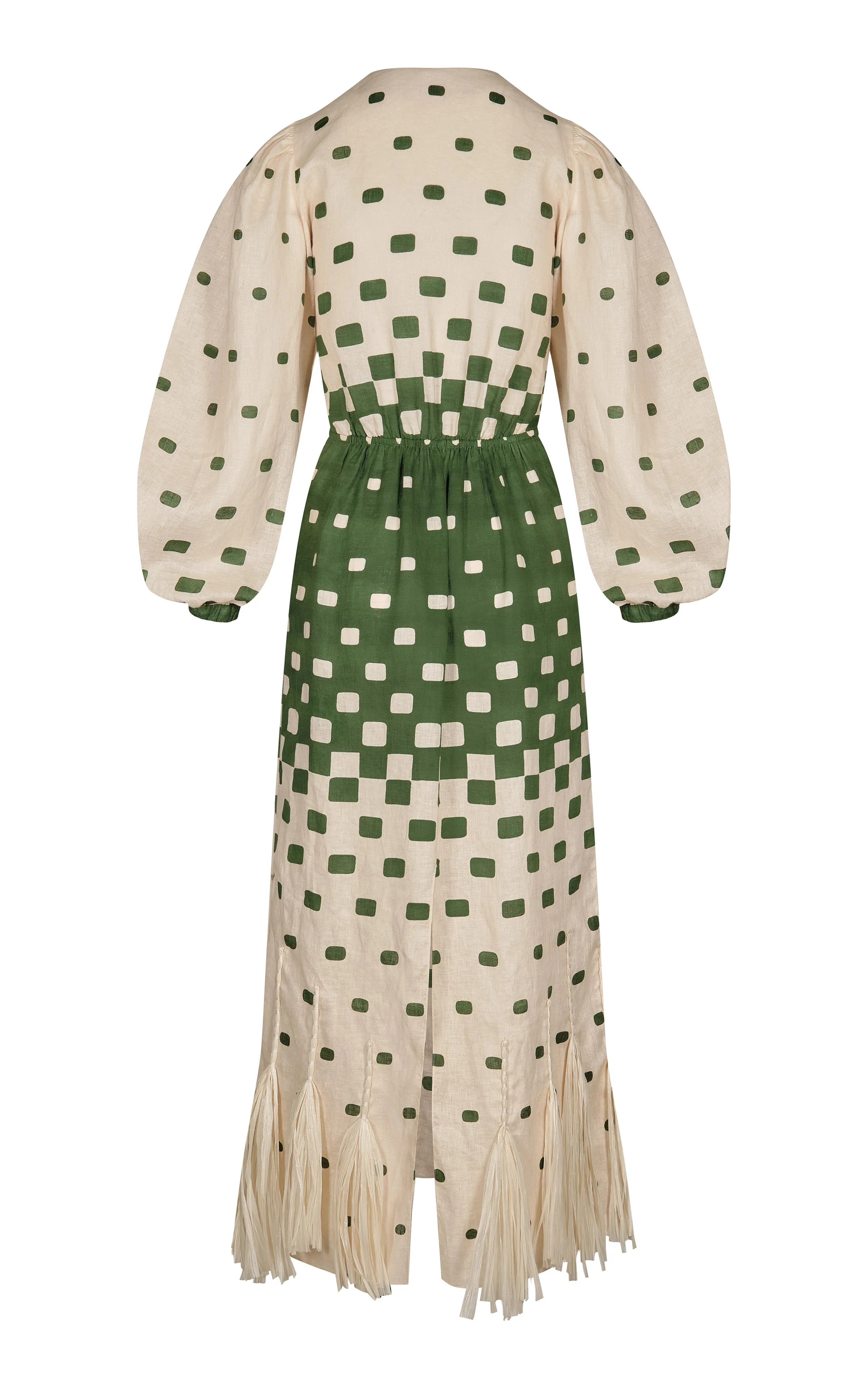 Pradera Geométrica Fringed Midi Dress