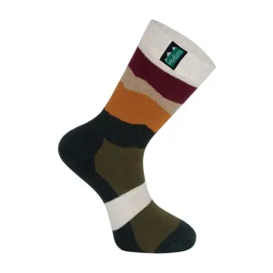 Ridgeline Merino Wool Socks Mid Length In Berry Stripes
