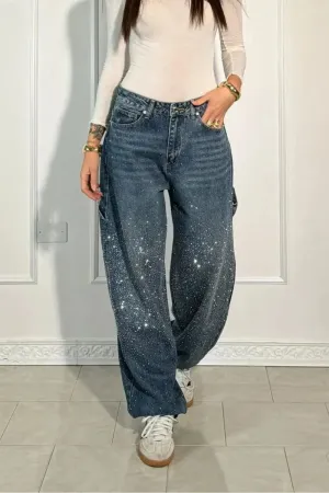Rivella – Sparkling embellishments – Relaxed-fit jeans