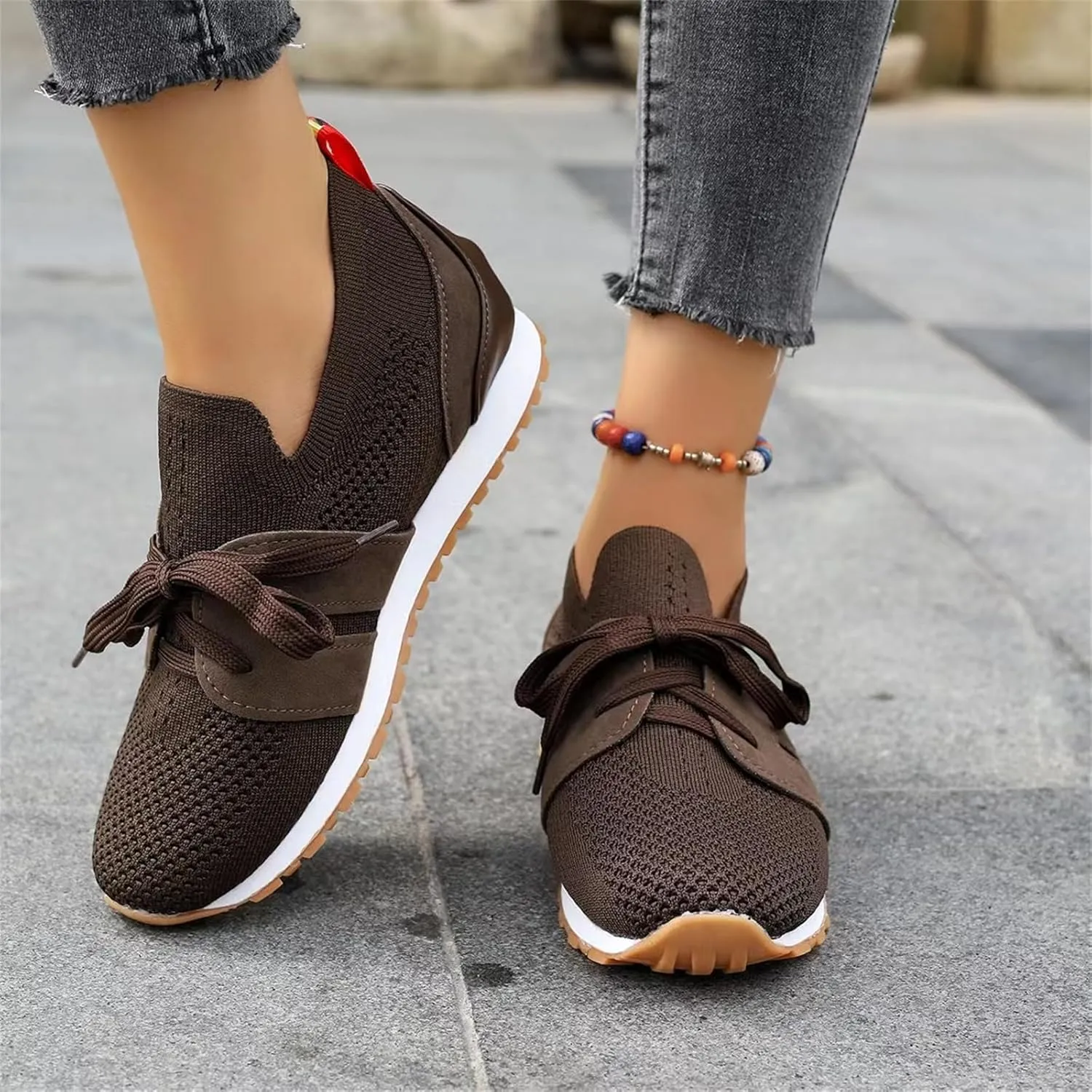 Slip On Sneakers Women Arch Support Walking Shoes Comfort Light Weight Mesh Casual Athletic Gym Tennis Running Shoes