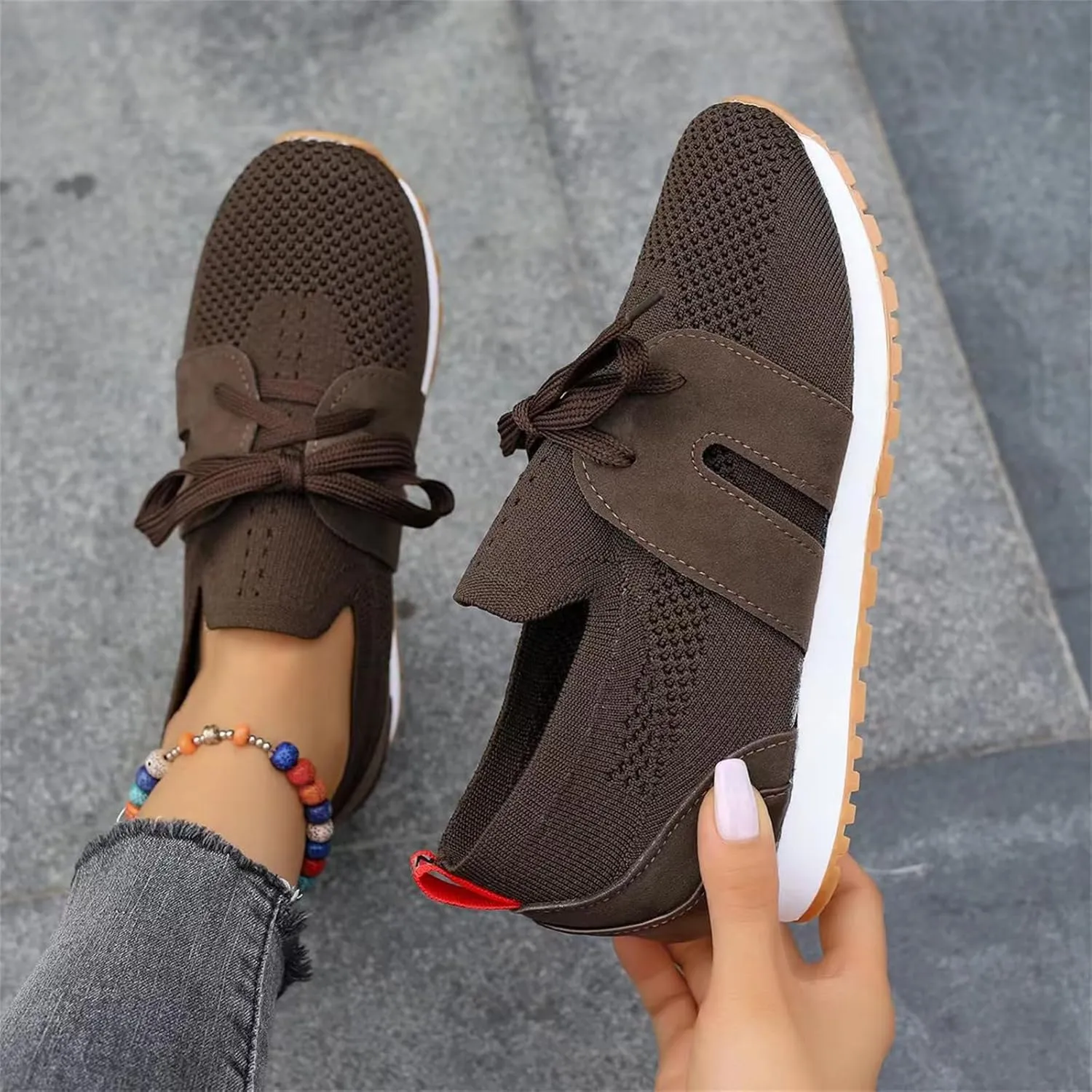 Slip On Sneakers Women Arch Support Walking Shoes Comfort Light Weight Mesh Casual Athletic Gym Tennis Running Shoes