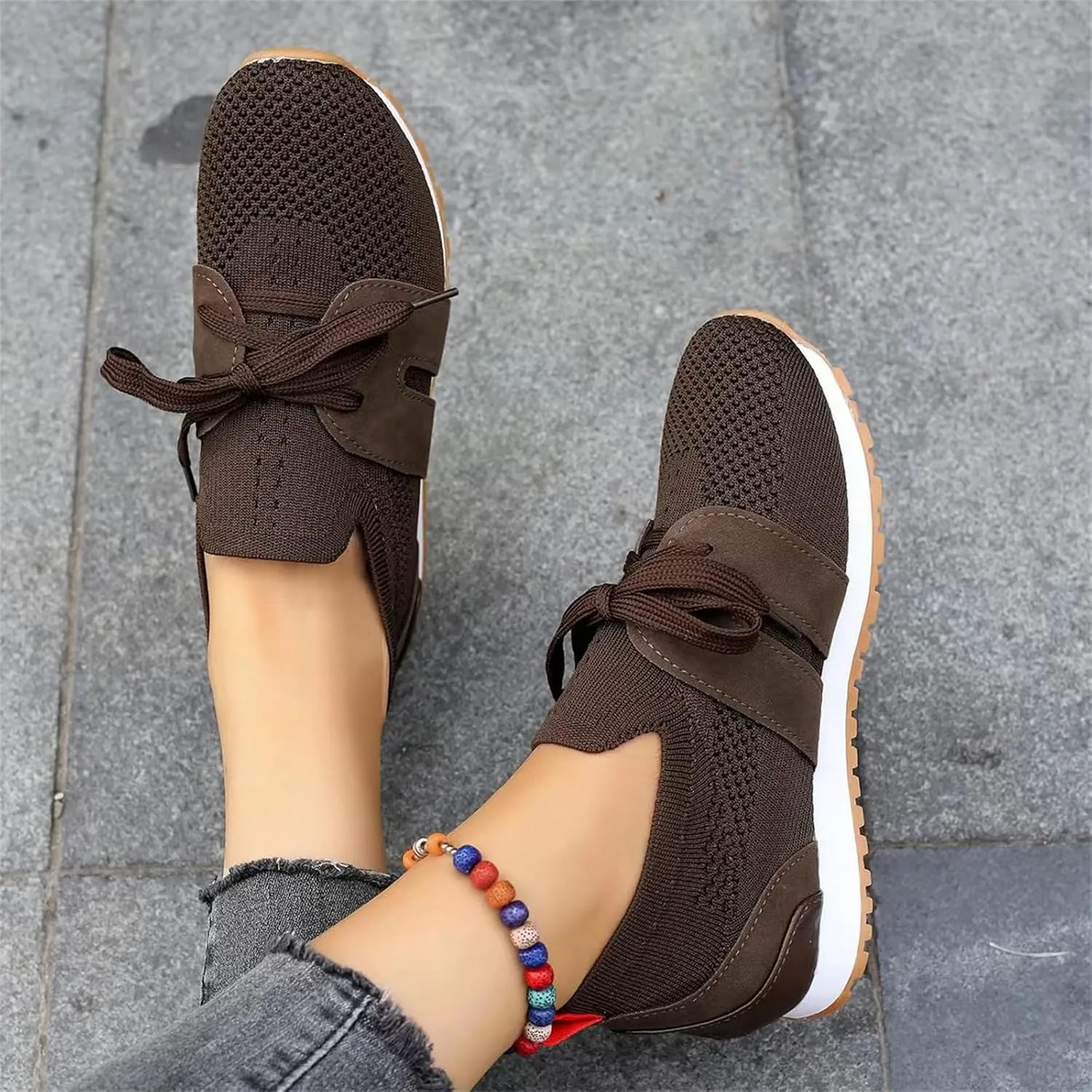 Slip On Sneakers Women Arch Support Walking Shoes Comfort Light Weight Mesh Casual Athletic Gym Tennis Running Shoes