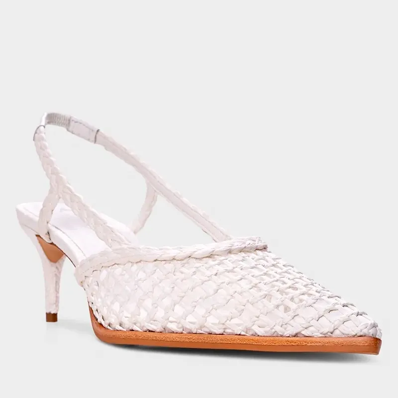 White Slingback Heels